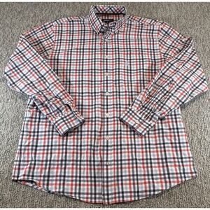 Johnnie-O Mens 100% Cotton Button Down Shirt Size XL Blue Red Plaid Long Sleeve